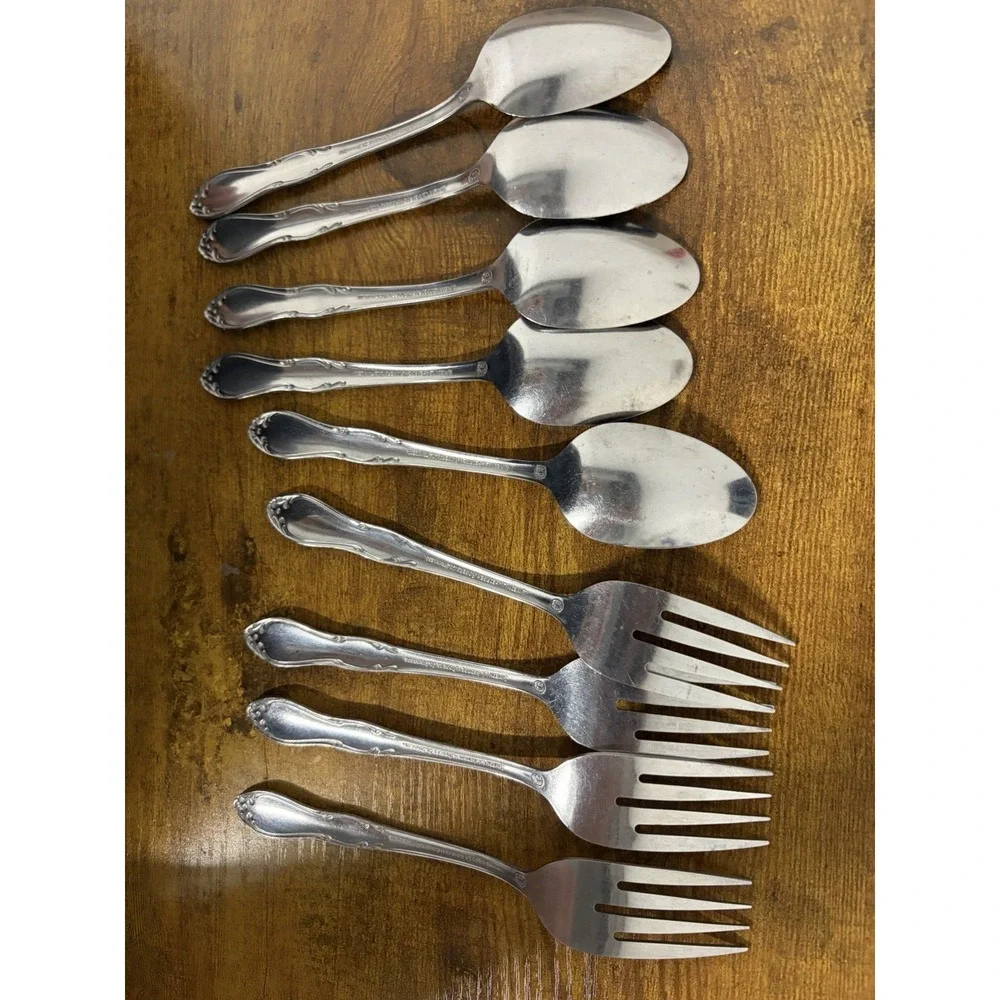 simeon l george h rogers oneida Silverware Lot Of 5 Spoons 4 Forks